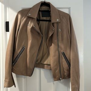 All Saints Tan Leather Jacket